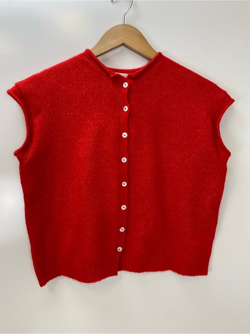 Things Between Button-Front Cap Sleeve Knit Cardigan